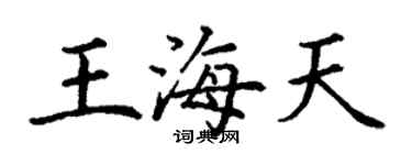 丁謙王海天楷書個性簽名怎么寫