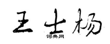 曾慶福王士楊行書個性簽名怎么寫