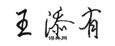 駱恆光王添有行書個性簽名怎么寫