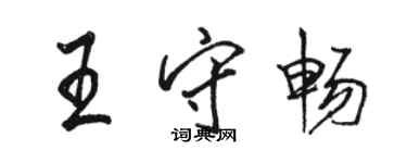 駱恆光王守暢行書個性簽名怎么寫