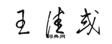 駱恆光王佳或草書個性簽名怎么寫