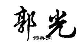 胡問遂郭光行書個性簽名怎么寫