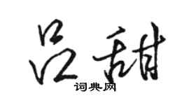 駱恆光呂甜行書個性簽名怎么寫
