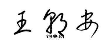 梁錦英王朝安草書個性簽名怎么寫