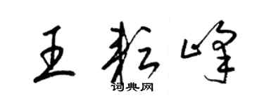 梁錦英王耘峰草書個性簽名怎么寫