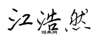 王正良江浩然行書個性簽名怎么寫