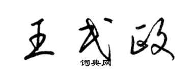 梁錦英王民政草書個性簽名怎么寫