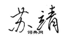 駱恆光蘇靖行書個性簽名怎么寫