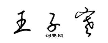 梁錦英王子寒草書個性簽名怎么寫