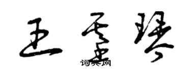 曾慶福王基琴草書個性簽名怎么寫