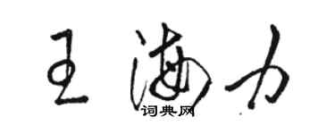 駱恆光王海力草書個性簽名怎么寫