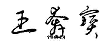 曾慶福王奔寶草書個性簽名怎么寫