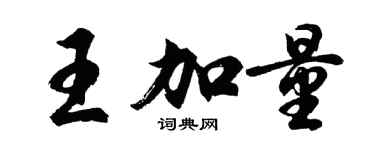 胡問遂王加量行書個性簽名怎么寫