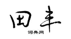 曾慶福田豐行書個性簽名怎么寫