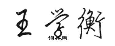 駱恆光王學衡行書個性簽名怎么寫