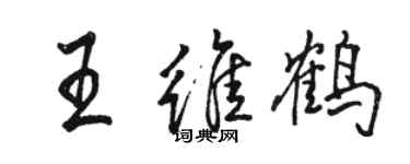 駱恆光王維鶴行書個性簽名怎么寫