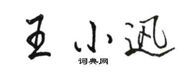 駱恆光王小迅行書個性簽名怎么寫