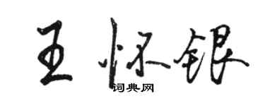 駱恆光王懷銀行書個性簽名怎么寫