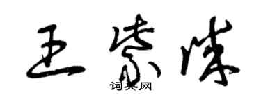 曾慶福王紫誠草書個性簽名怎么寫