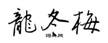 王正良龍冬梅行書個性簽名怎么寫