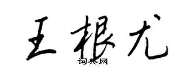 王正良王根尤行書個性簽名怎么寫