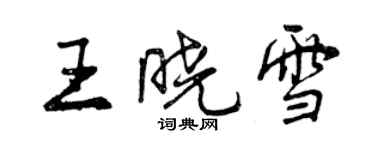 曾慶福王曉雪行書個性簽名怎么寫