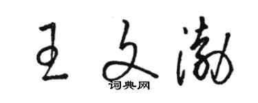 駱恆光王文渤草書個性簽名怎么寫