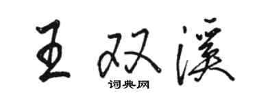 駱恆光王雙溪行書個性簽名怎么寫