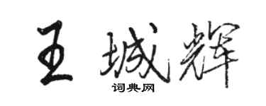 駱恆光王城輝行書個性簽名怎么寫