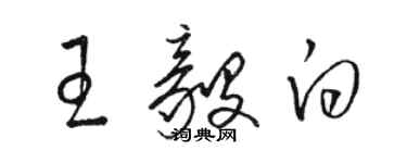 駱恆光王毅白草書個性簽名怎么寫