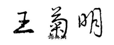 曾慶福王菊明行書個性簽名怎么寫