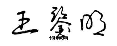 曾慶福王鑑明草書個性簽名怎么寫