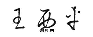 駱恆光王西平草書個性簽名怎么寫