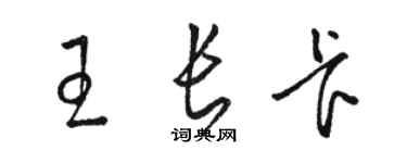 駱恆光王長卡草書個性簽名怎么寫