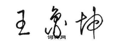 駱恆光王魯坤草書個性簽名怎么寫