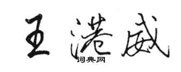 駱恆光王港威行書個性簽名怎么寫