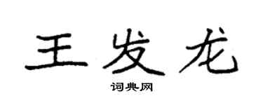 袁強王發龍楷書個性簽名怎么寫