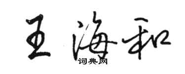 駱恆光王海和行書個性簽名怎么寫