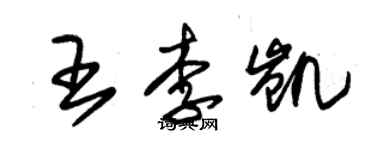 朱錫榮王李凱草書個性簽名怎么寫