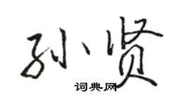 駱恆光孫賢行書個性簽名怎么寫