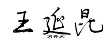 曾慶福王延昆行書個性簽名怎么寫