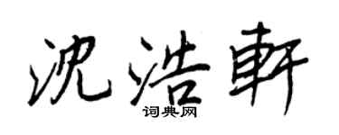王正良沈浩軒行書個性簽名怎么寫