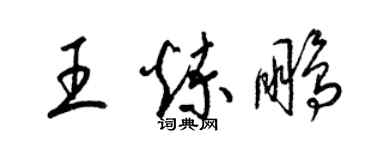 梁錦英王煉鵬草書個性簽名怎么寫
