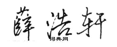 駱恆光薛浩軒行書個性簽名怎么寫