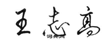 駱恆光王志高行書個性簽名怎么寫