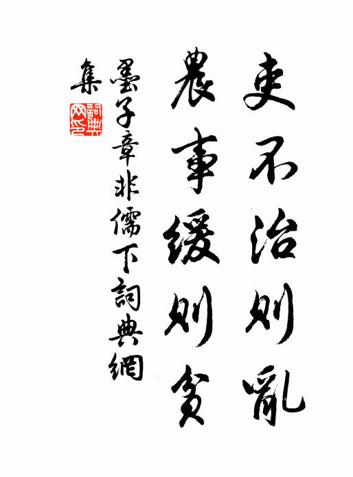 墨子吏不治則亂,農事緩則貧。書法作品欣賞