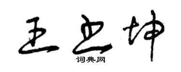 曾慶福王書坤草書個性簽名怎么寫