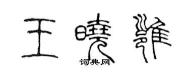 陳聲遠王曉雍篆書個性簽名怎么寫