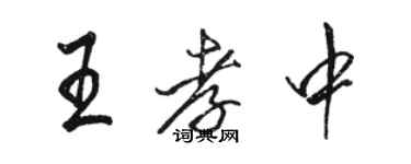 駱恆光王孝中行書個性簽名怎么寫