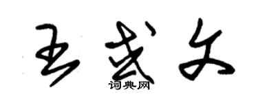 朱錫榮王或文草書個性簽名怎么寫